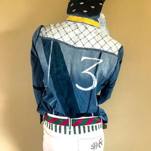 HAND PAINTED Preppy Vibe Denim Shirt